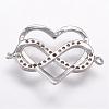 Brass Micro Pave Cubic Zirconia Links ZIRC-G095-43P-2