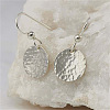 Hammered Textured Flat Round Alloy Dangle Earrings FS-WG8537A-01-1