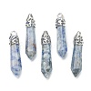 Bullet Natural Blue Spot Jasper Pointed Pendants G-E332-C36-2