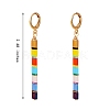 Glass Seed Beads Dangle Hoop Earrings EJEW-SW00002-7