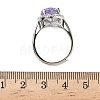 925 Sterling Silver Micro Pave Cubic Zirconia Finger Rings RJEW-B134-01A-04-5