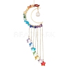 Glass Star & Natural Pearl Pendant Decoration HJEW-JM01183-01-1