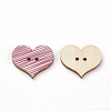 2-Hole Printed Wooden Buttons X-WOOD-S037-008-2