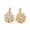 Rotatable Brass Micro Clear Pave Cubic Zirconia Charms KK-E068-VC296-2