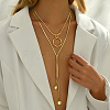 Stainless Steel Disc Tassel Double Layered Adjustable Slider Women's Necklaces SJ4314-2