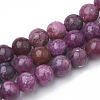 Natural Lepidolite/Purple Mica Stone Beads Strands G-T103-07-1