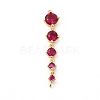 Rack Plating Brass Pave Cubic Zirconia Connector Charms KK-G458-02G-05-1