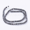 Natural Black Larvikite Bead Strands G-G735-57F-4mm-2