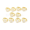 Enamel Heart Hoop Earrings with Clear Cubic Zirconia EJEW-E270-03G-4