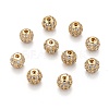Brass Cubic Zirconia Beads ZIRC-F001-02G-6MM-1