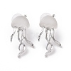 Resin Jellyfish Stud Earrings EJEW-P208-01P-2