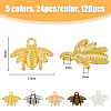 HOBBIESAY 120Pcs 5 Colors Alloy Pendants FIND-HY0001-95-2