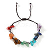 Adjustable 7 Chakra Gemstone Chip Braided Bead Bracelets for Women UX3528-5