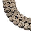 Electroplated Natural Lava Rock Beads Strands G-K388-04B-08-2