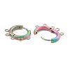 Rainbow Color Ion Plating(IP) 304 Stainless Steel Hoop Earring Findings STAS-D183-01M-2