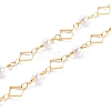 Brass Rhombus Link Chain Necklaces NJEW-JN03448-2
