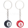 2Pcs 2 Colors Platinum Alloy Resin Keychains KEYC-BM0001-17-1