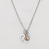 304 Stainless Steel Topaz Rhinestone Birth Stone Constellation Pendant Necklaces FS-WG76580-23-1