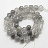 Natural Gemstone Cloudy Quartz Round Bead Strands G-O021-6mm-03B-1