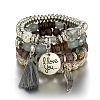 Boho Style Wood Beaded Stretch Bracelet Sets for Women WGE3C3B-56-1