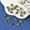 SHEGRACE Brass Pave Cubic Zirconia Flat Round Connector Charms XGRQ2O414-435D-P-4