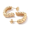 Brass Twist Half Round Stud Earrings EJEW-M239-05G-2