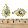 Teardrop 304 Stainless Steel Natural Paua Shell/White Shell Pendants Ion Plating(IP) STAS-U037-09G-02-3