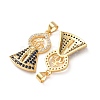 Brass Micro Pave Blue Cubic Zirconia Pendants CU-H002-03G-3