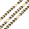 Handmade Brass Enamel Oval Link Chains CHC-L053-08G-06-1