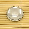 Brass Cabochon Settings and Flat Round Transparent Clear Glass Cabochons KK-X0003-P-RS-2