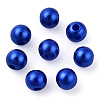 Spray Painted ABS Plastic Imitation Pearl Beads OACR-T015-05A-06-3