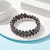 Glass Rondelle Beaded Wrap Style Bracelet BJEW-JB09965-02-2