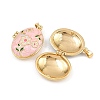 Brass Enamel Locket Pendants KK-P335-02G-3