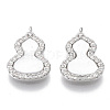 Brass Micro Pave Clear Cubic Zirconia Charms KK-S355-007P-NF-2