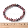 Natural Rhodonite Beads Stretch Bracelets BJEW-F380-01-B16-7