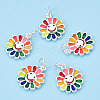 925 Sterling Silver Enamel Charms STER-T004-07S-3