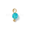 Natural Agate(Dyed & Heated) Faceted Round Charms PALLOY-JF04286-01-3