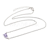 Brass Pave Cubic Zirconia Rectangle and Heart Pendant Cable Chain Necklaces KK-CBAB173-04P-07-4