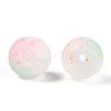 Frosted Baking Paint Crackle Glass Beads with Glitter Powder LS-DGLA-T004-01F-2