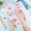 Butterfly Pattern Polyester with PET Embroidery Lace Fabric DIY-WH0419-45-3