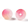 Frosted Baking Paint Crackle Glass Beads with Glitter Powder X-DGLA-T004-8mm-01A-3