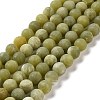 Round Frosted Natural TaiWan Jade Bead Strands X-G-M248-6mm-02-2
