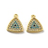 Brass Micro Pave Cubic Zirconia Charms KK-D090-02G-1