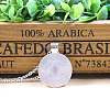 Flat Round with Tree Glass Alloy Pendant Necklaces NJEW-N0051-047H-02-2