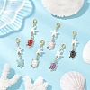 Alloy Enamel Turtle Pendant Decoration HJEW-JM04356-1