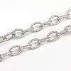 Tarnish Resistant 3.28 Feet 304 Stainless Steel Textured Cable Chains X-CHS-O005-67-1