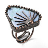 Triangle Synthetic Turquoise Adjustable Rings RJEW-A041-07R-2