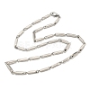 Non-Tarnish 201 Stainless Steel Rectangle Bar Link Chain Necklaces NJEW-Q336-05A-P-4