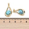 Synthetic Turquoise Teardrop Pendants KK-U043-39G-02-3