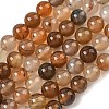 Dyed Natural Agate Round Beads Strands X-G-E321B-8mm-01-2